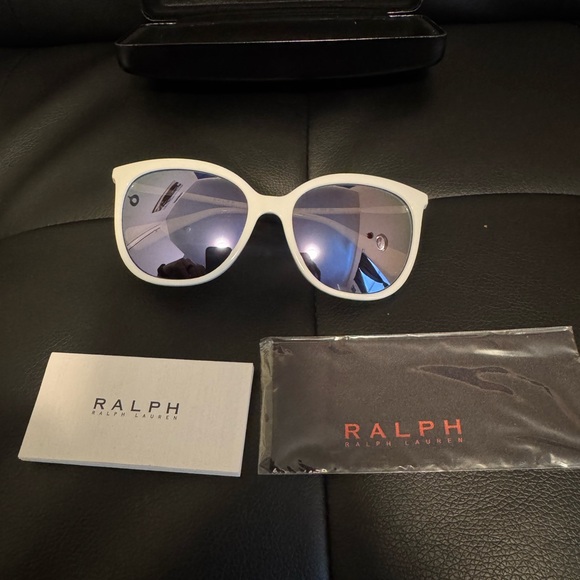 Ralph Lauren White Frame Sunglasses with Purple Lenses main image 8